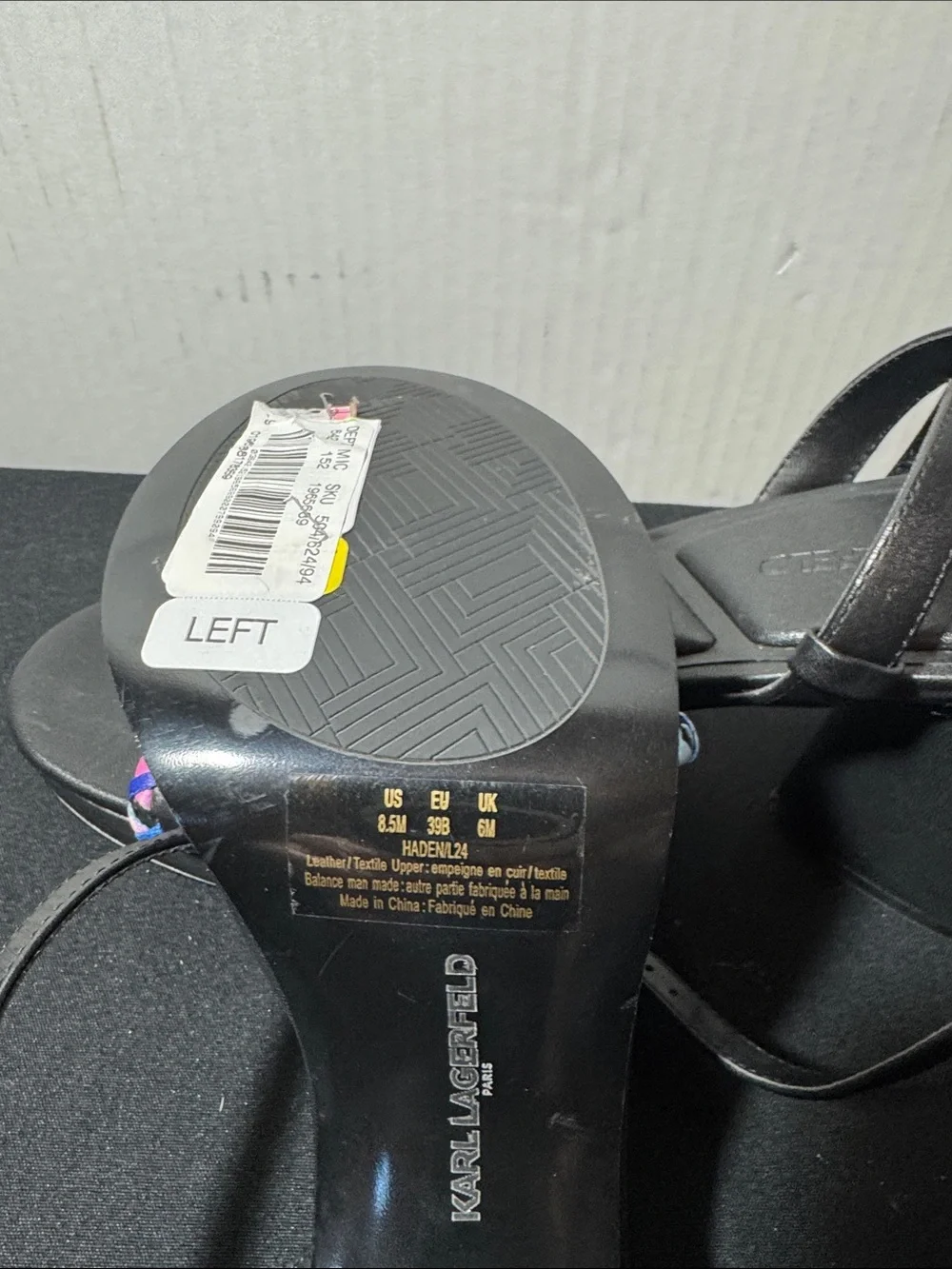 Karl Lagerfeld Black Sandals with Rainbow Braided Straps